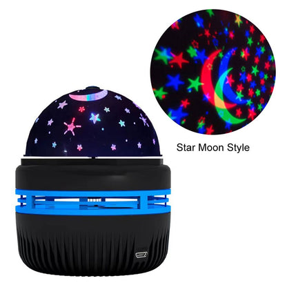 LED Starry Sky Lights Bedroom NightLights 5V USB Decoration Atmosphere Projector Lamp 360° Rotating For Weddings Christmas