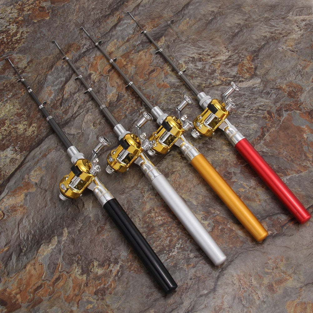Vara de Pesca e Carretilha, Kit Completo de Pesca de Bolso, Kit de Vara de Pesca e Carretilha de Spinning, Ferramenta de Pesca