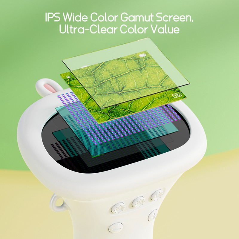 Microscópio Infantil Portátil de Bolso Tela IPS de 2 Polegadas Microscópios Digitais Portáteis de 1000X com 8 Luzes LED Ajustáveis