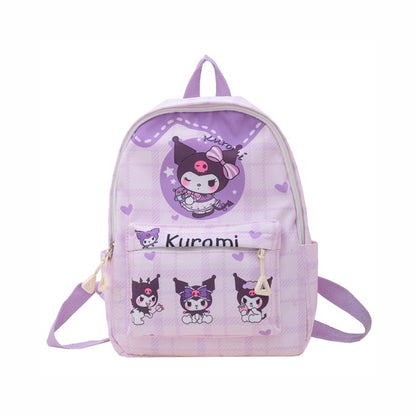 Mochilas Hello Kitty Kuromi Cinnamoroll com estampa de desenho animado fofo e leve para meninos e meninas do jardim de infância