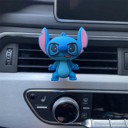 Suporte de Perfume para Carro Disney Stitch Enfeite de Carro Figura de Anime Stitch Clipe de Perfume de Carro Desenho Animado Difusor de Fragrância Brinquedo de Presente para Crianças