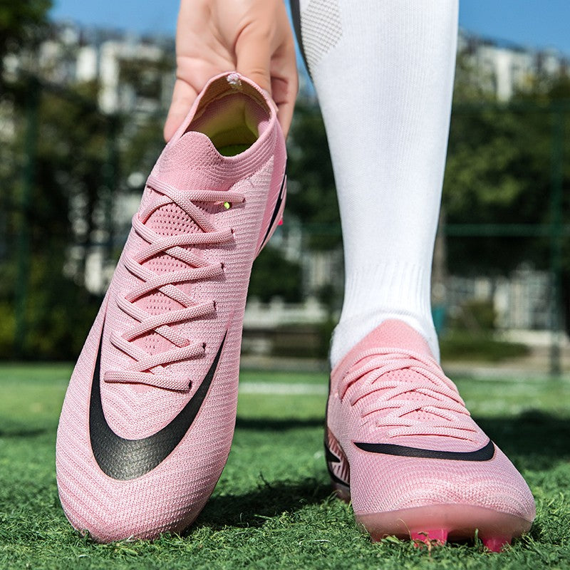 New Men Outdoor Football Boots Soccer Shoes Cleats Match Training TF/FG Grass Ankle Long Spikes Sport Hot-selling High-quality