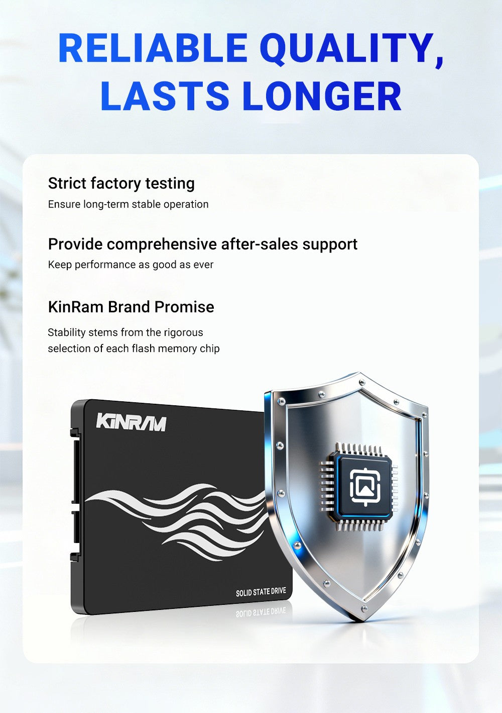 SSD KinRam 2.5 SATA3 128GB 120GB para Notebook, Disco Rígido de Estado Sólido Interno de Alta Velocidade SATA 3 para PC Desktop