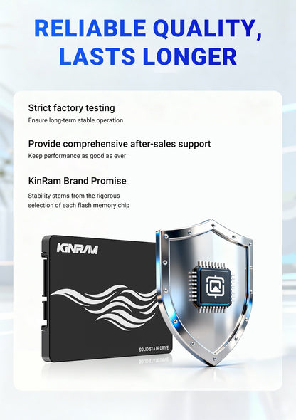 SSD KinRam 2.5 SATA3 128GB 120GB para Notebook, Disco Rígido de Estado Sólido Interno de Alta Velocidade SATA 3 para PC Desktop