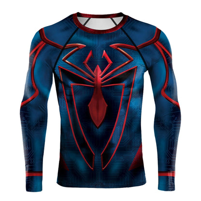 Super Mens Compression T-Shirt Long Sleeve 3D Tight Fitness Gym Sports Digital Printed Running Shirts Hero Jerseys Cosplay Top