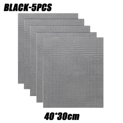 50PCS Non-Stick High Temperature Resistant BBQ Grid Pad Barbecue Mesh Reusable Easily Cleaned Cooking Pads Baking Grill Tool