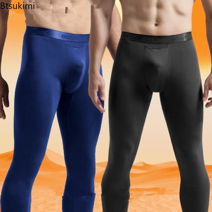 Men's Long Johns Ice Silk Mesh Perspiration Thermal Pants Slim-fit Honeycomb Breathable Leggings Mens Winter Thermal Underwear