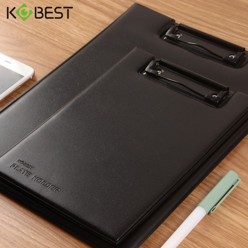 KOBEST A4 Leather Cover Writing Pad Board with Clip Business Office Supplies A5 Signature Folder for Students