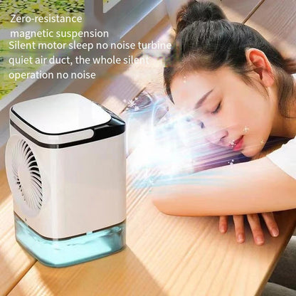 Mini Ventilador de Ar Condicionado Portátil USB 3 Velocidades Ventilador de Mesa Doméstico Lâmpada Noturna LED Refrigerador de Ar para Quarto Escritório Acampamento ??? ???