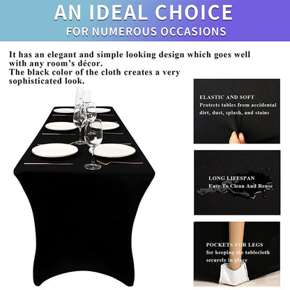 Custom Printed Fitted Tablecloth 4ft 6ft 8ft Table Cover for Business Events Exhibition Trade Show Advertising Decor
