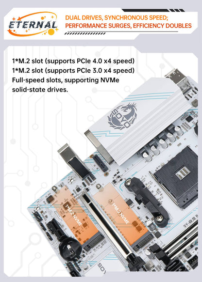 SOYO AMD B550M Gaming Motherboard USB3.1 M.2 Nvme Sata3 DDR4 Dual Channel Supports RYZEN R3 R5 R7 3000 4000 5000 CPU AM4 Socket