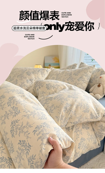 Bonenjoy Floral Style Duvet Cover Sets Single/Queen/King Soft Washed Cotton Bed Cover Sets dekbedovertrek 240x220 Bedding Sets