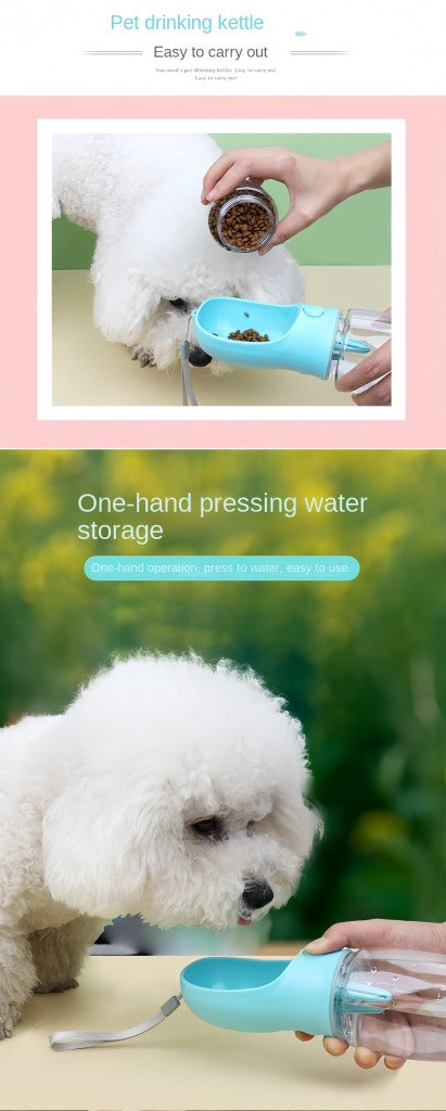 Garrafa Portátil para Cães e Gatos com Armazenamento de Comida e Água para Filhotes, Cães, Tigela Alimentadora, Viagem ao Ar Livre, Suprimentos para Animais de Estimação