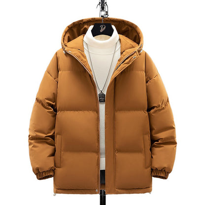 Jaqueta Curta de Pesca de Inverno da Moda, Gola Alta, Solta, Acolchoada com Algodão, Jaqueta Quente à Prova de Frio Tamanho Grande para Adolescentes