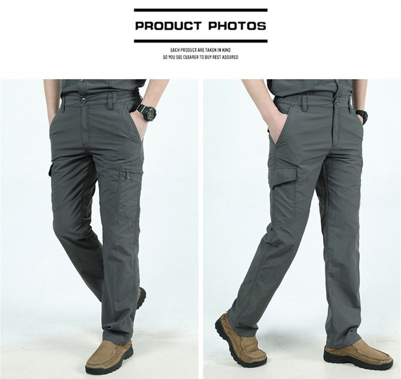 Men's Summer Tactical Cargo Pants Lightweight Casual Waterproof Trousers Casual Pants Wear-resisting Multi-pocket Outdoor Hiking
