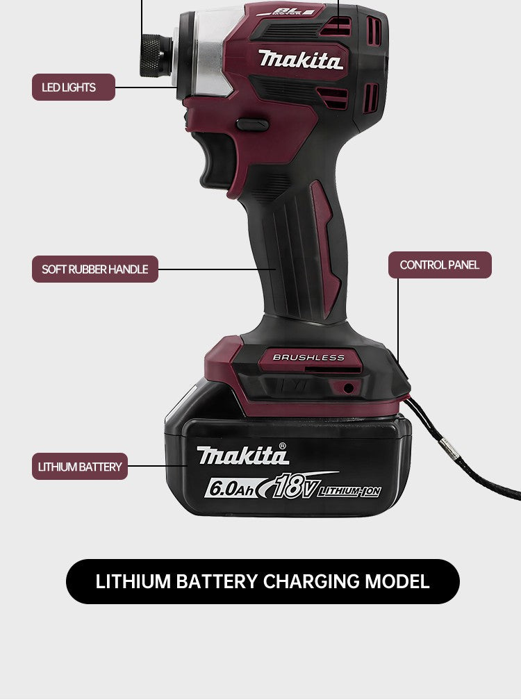 Furadeira/Parafusadeira de impacto Makita DTD173 18V, sem escova, ferramenta elétrica para melhorias domésticas e projetos DIY, 180Nm, furadeira elétrica para madeira/parafuso/modo T