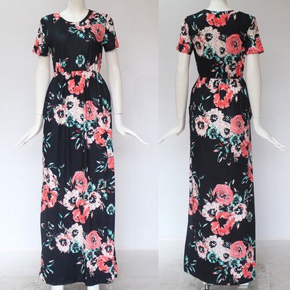 Women Summer Floral Print Maxi  2025 Loose White Boho Beach Dress Women Vintage