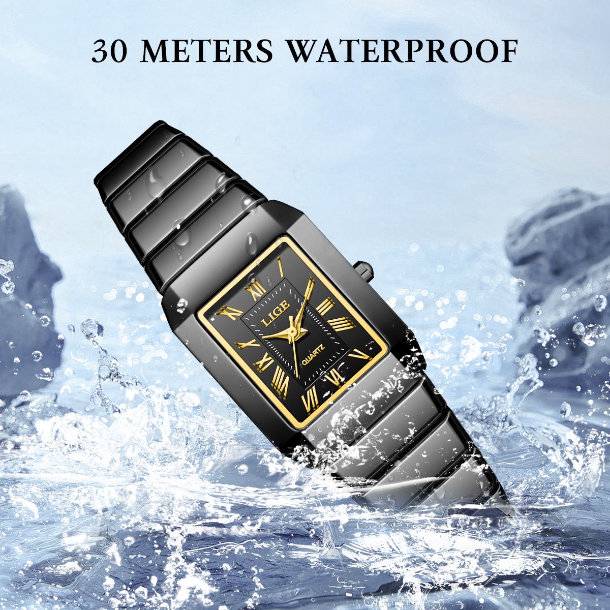 New Fashion LIGE Woman Watch Elegant Luxury Ceramic Strap Waterproof Simple Dial Quartz Women's Watches Ladies Gifts Reloj Mujer