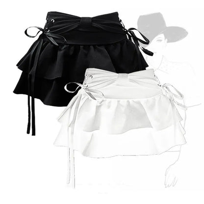 New Fashion Women Hot Girl Sweet Kawaii Bow Vintage Y2k Clothes American Streetw
