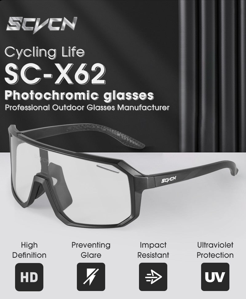 SCVCN Photochromic Cycling Sunglasses MTB Glasses Road Bike Cycling UV400 Goggles Men Women Outdoor Bicycle Sports Eyewear New