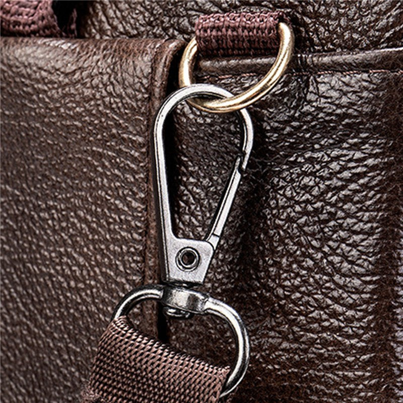 Men Genuine Leather Shoulder Male fanny pack High Quality Messenger Bags  Men's Fashion Business Belt Bag Small Briefcase Waist