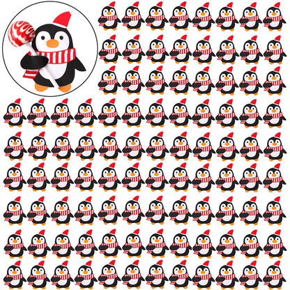 Christmas Lollipop Paper Cards Cartoon Santa Claus Penguin Snowman Kids Candy Gifts Package Wrapping New Year Party Decoration
