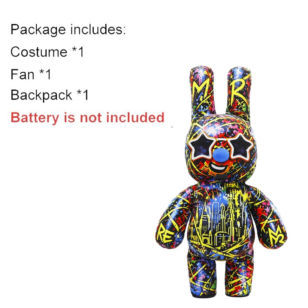 SAYGO New Camo Violent Bear Rabbit Inflatable Costume Mascot Parade Adult Cosplay Halloween Birthday Party Event Plush Set