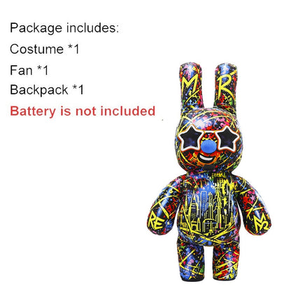 SAYGO New Camo Violent Bear Rabbit Inflatable Costume Mascot Parade Adult Cosplay Halloween Birthday Party Event Plush Set