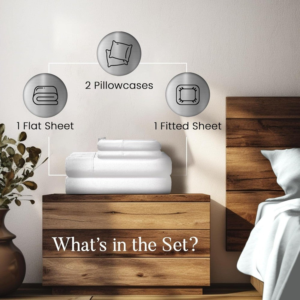 100% Tencel King Sheet Set, Soft Breathable 300 Thread Count, Cooling Moisture-Wicking Sheets for Deep Mattresses