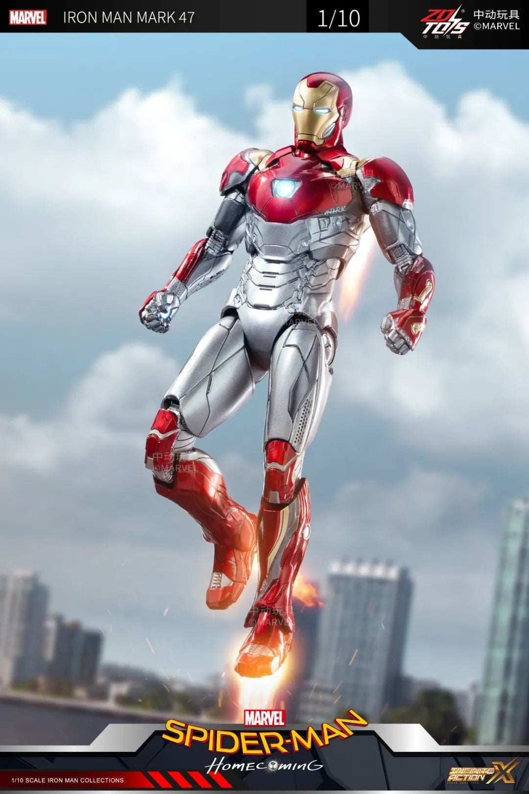 ZD Original Iron Man MK30 Blue Steel 1/10 Iron Patriot MK3 Marvel legends War Machine 10th Anniversary Action Figure Model Gift
