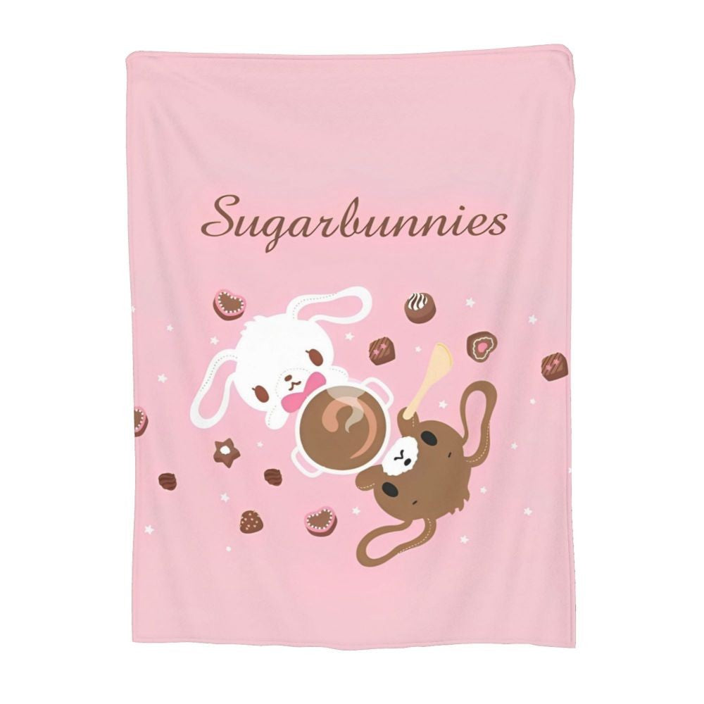Sugarbunnies Sugar Rabbit Knitted Blanket Fleece Super Soft Throw Blankets for Outdoor Travel Bedroom Quilt