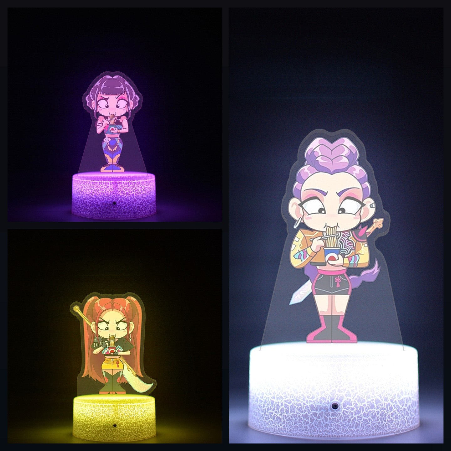KPop K-POP Demon Hunters Kawaii Zoe Rumi Mira Saja Boys Superstar Monochrome Light Remote Control 16 Color Light Night Light