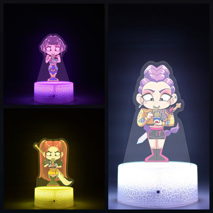 KPop K-POP Demon Hunters Kawaii Zoe Rumi Mira Saja Boys Superstar Monochrome Light Remote Control 16 Color Light Night Light