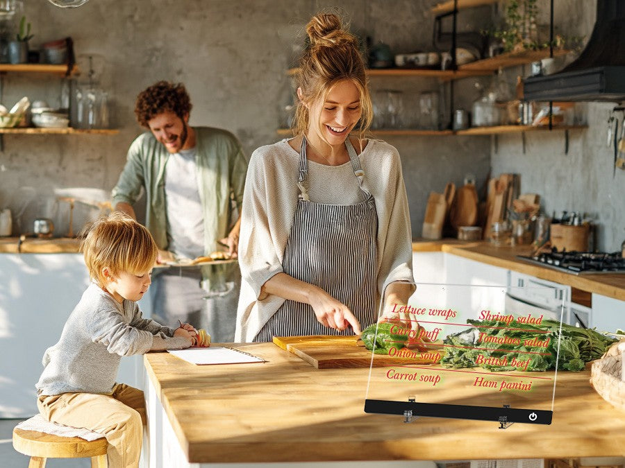 LED Note Board Night Light with 7 Colors & Flashing Mode Acrylic Dry Erase Drawing Board for Birthday/Holiday Gift office home