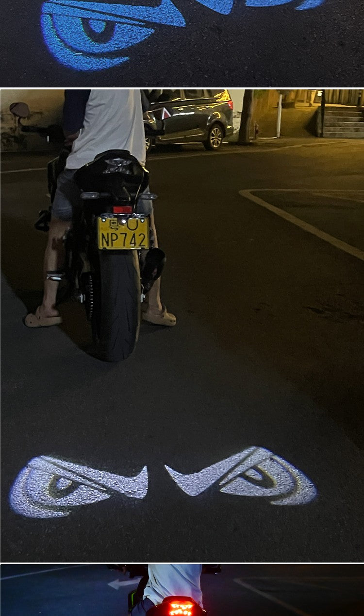 Luzes de Projeção Traseira de LED para Motocicleta Olho de Diabo Luzes de Chão para Veículos Elétricos Luzes Ambiente de LED Luz de Aviso de Alto Brilho