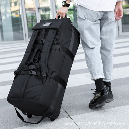 KLQDZMS Oxford Cloth Suitcase Bag Large Capacity Trolley Bag Men's Outdoor Travel Organizer Bag Women's Shoulders Backpacks