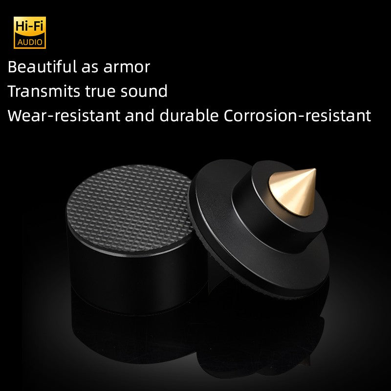 HiFi 4Pcs Speaker Spike Suporte Pés Almofadas Liga de Alumínio Mixer Fibra de Carbono Ajustável Pinos Amortecedores para Caixas de Som