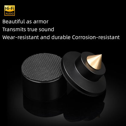 HiFi 4Pcs Speaker Spike Suporte Pés Almofadas Liga de Alumínio Mixer Fibra de Carbono Ajustável Pinos Amortecedores para Caixas de Som