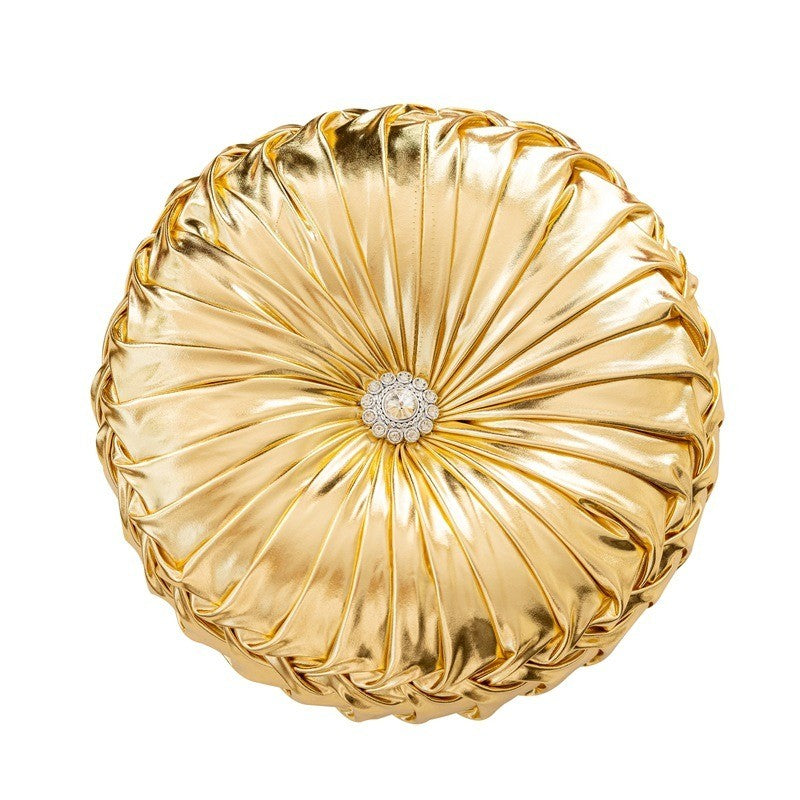 2025 New Circular Nordic Ins Style Solid Color Sequins Wheel Pillow Sofa Cushion Bedside Window Futon Cushion Pumpkin Pillow