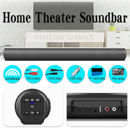 Soundbar Sistema de Som para TV Alto-Falante Bluetooth Subwoofer Sem Fio Graves Home Theater Recarregável Alto-falante Portátil
