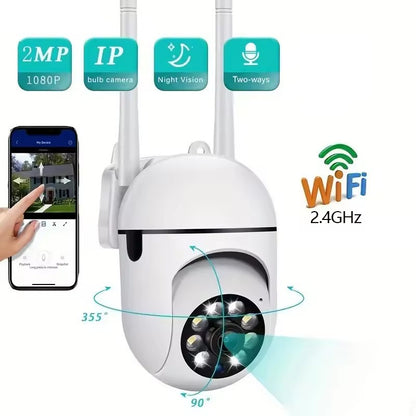 Câmera de Segurança Wifi IP Externa Sem Fio PTZ 3MP 4X Zoom Câmeras AI Rastreamento Humano Áudio Bidirecional HD Visão Noturna Colorida