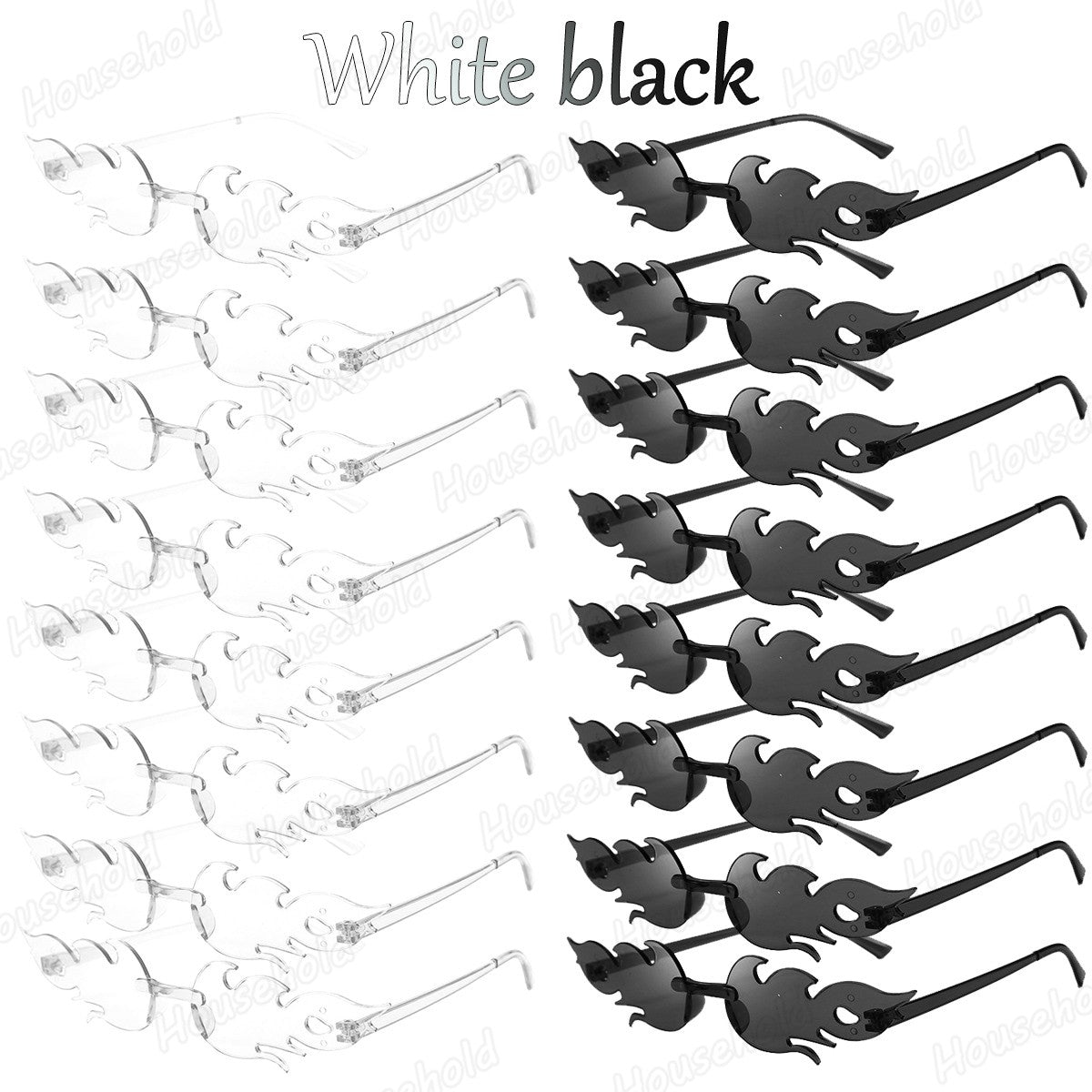 12-120Pcs Fire Flame Sunglasses Rimless Fire Sunglasses Candy Color Party Sunglasses Wedding Funny Sunglasses for Guest