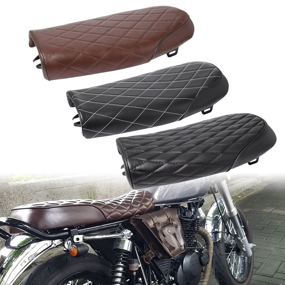 Motorcycle Cafe Racer Vintage Replacement Hump Saddle Seat PU Leather Refit Flat Saddle Cushion For Yamaha Kawasaki Honda CG125