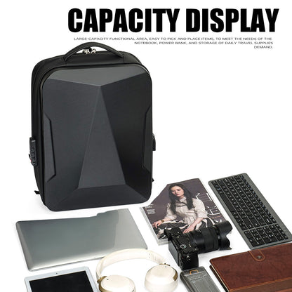 Men's Expandable Computer Backpack Large Capacity Business Travel Trip Luggage Bag E-Sports Game Hard Shell Backpack