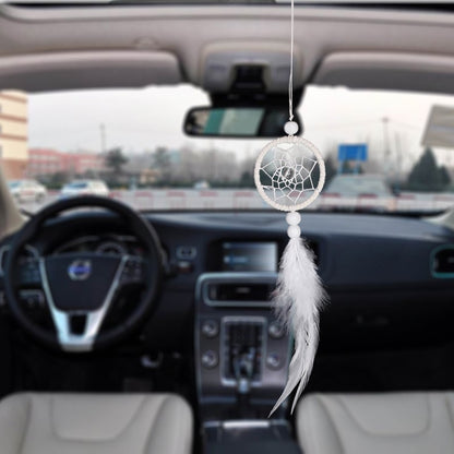 Mini Dream Catcher Car Pendant Accessory Interior for Girls Feather Mirror Hanging Pendant Home Decor Lucky Car Ornament Girls