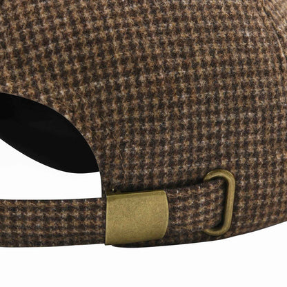 BOTVELA Men's Wool Tweed Baseball Cap Casual Style Soft Adjustable Unstructured Hat