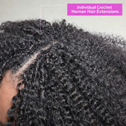 12A Small Spirals Curly Crochet Human Hair Extensions Deep Pixie Curls Crochet Hair Pre Separated Knotless For Braiding Twist