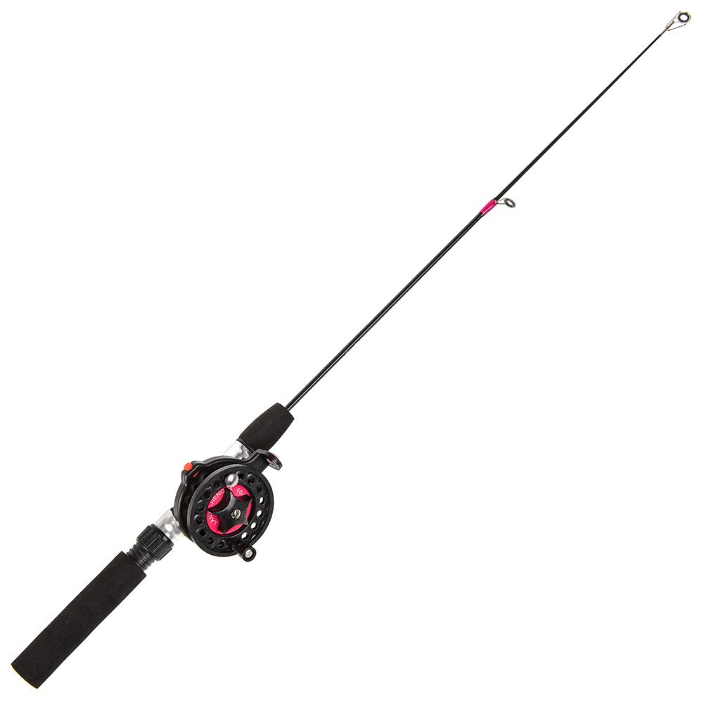 Cana de Pesca de Gelo de Inverno com Carretilha, Alimentador Mini Dobrável para Exterior, Vara de Pesca Telescópica Giratória para Gelo, Conjunto de Carretilha de Pesca