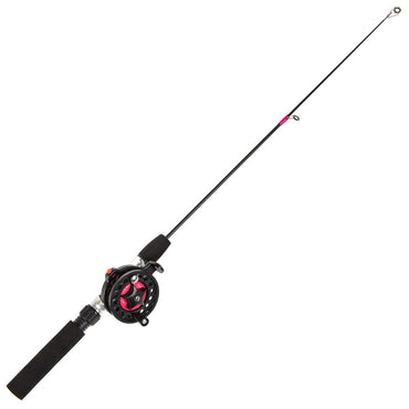 Cana de Pesca de Gelo de Inverno com Carretilha, Alimentador Mini Dobrável para Exterior, Vara de Pesca Telescópica Giratória para Gelo, Conjunto de Carretilha de Pesca