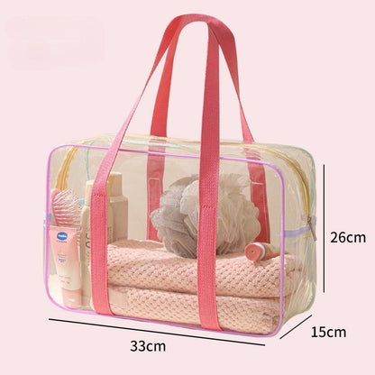 Makeup PVC Jelly Bag Business Trip Transparent Toiletries and Cosmetics Bag Travel Waterproof Swimming Storage Beach Bag